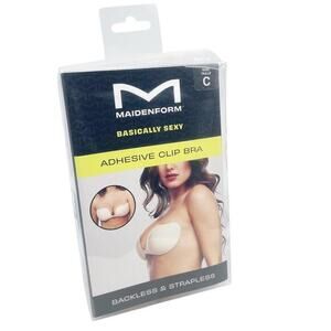 Maidenform Basically Sexy Adhesive Clip Bra Backless Strapless Nude Size C‎